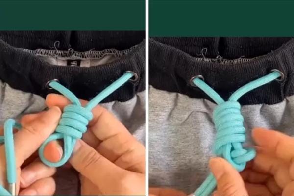Tạo đường rút có dây cột bên trong quần